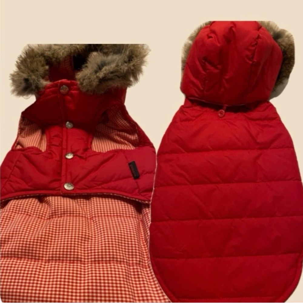 Red Quilted Kids Hooded Scarf